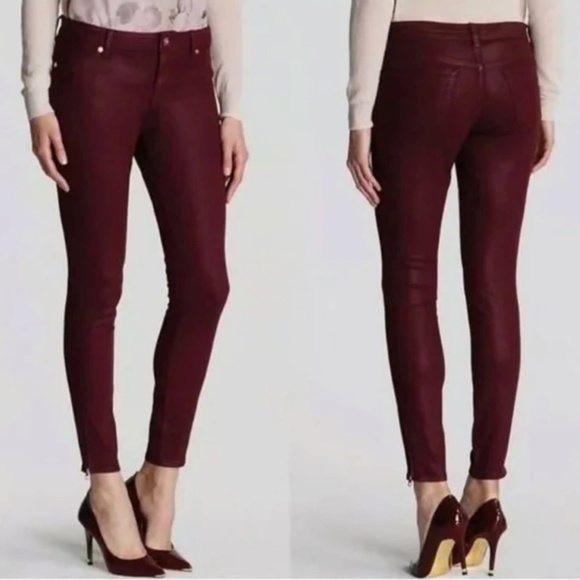 NWOT Ted Baker London Anna wax-finished skinny jeans size 28 / color purple - Picture 1 of 12